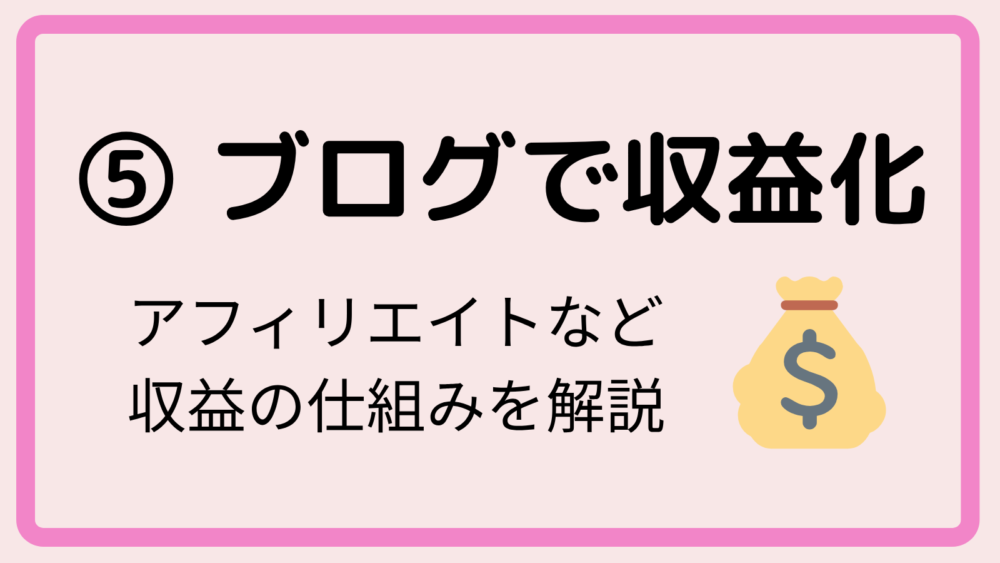 ⑤ ブログで収益化